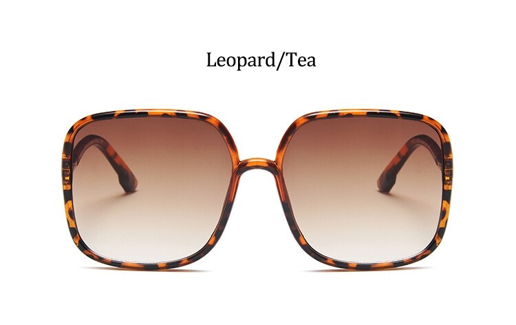 Oversized Square Glasses Women Clear Black Big Frame Retro Transparent Optical Computer Glasses Frame Eyeglasses: Leopard Tea