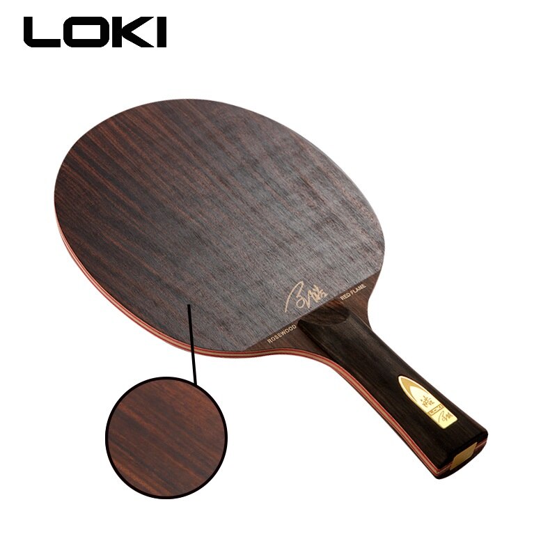 Loki röd flamma rosenträ bordtennisblad 7 lager bordtennisblad superb snabb attack båge bordtennis racket: Fl