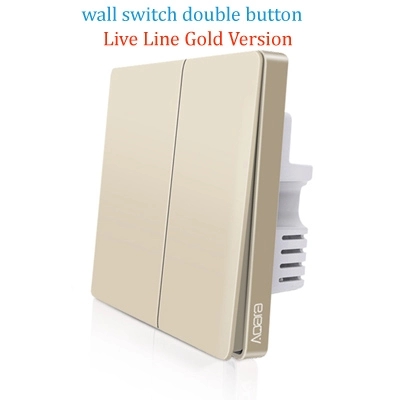 Version Xiaomi Aqara Mijia Smart home Light Control ZiGBee Wireless Key and Wall Switch Via Smarphone APP Remote: Gold wall switch 2