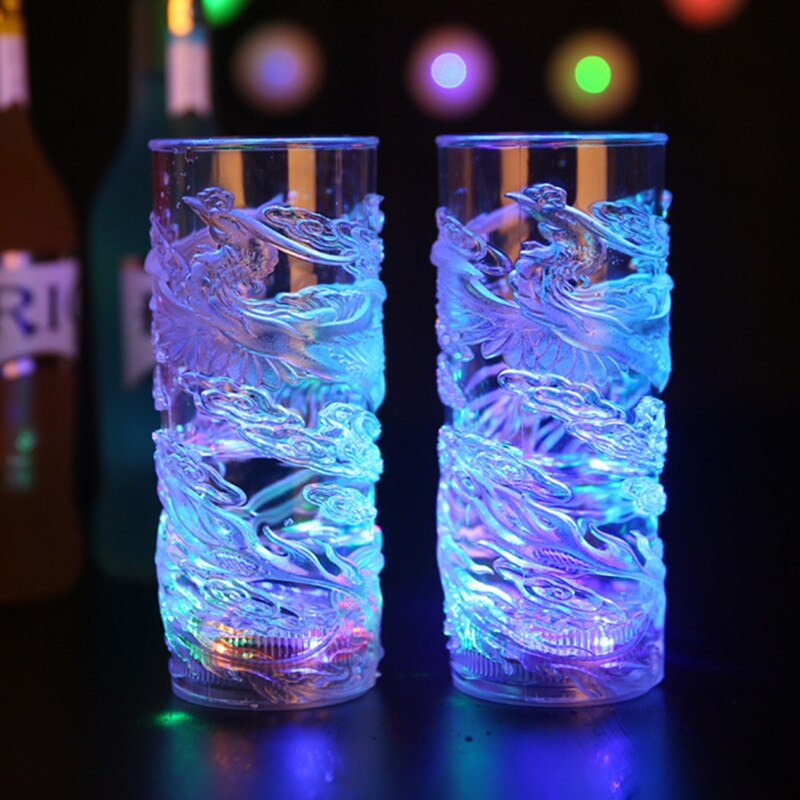 Luminous Mug Led Colorful Luminous Beer Mug, Water Induction Pineapple Mug, Bar Dragon Mug, Cheer Supplies: Phoenix Cup