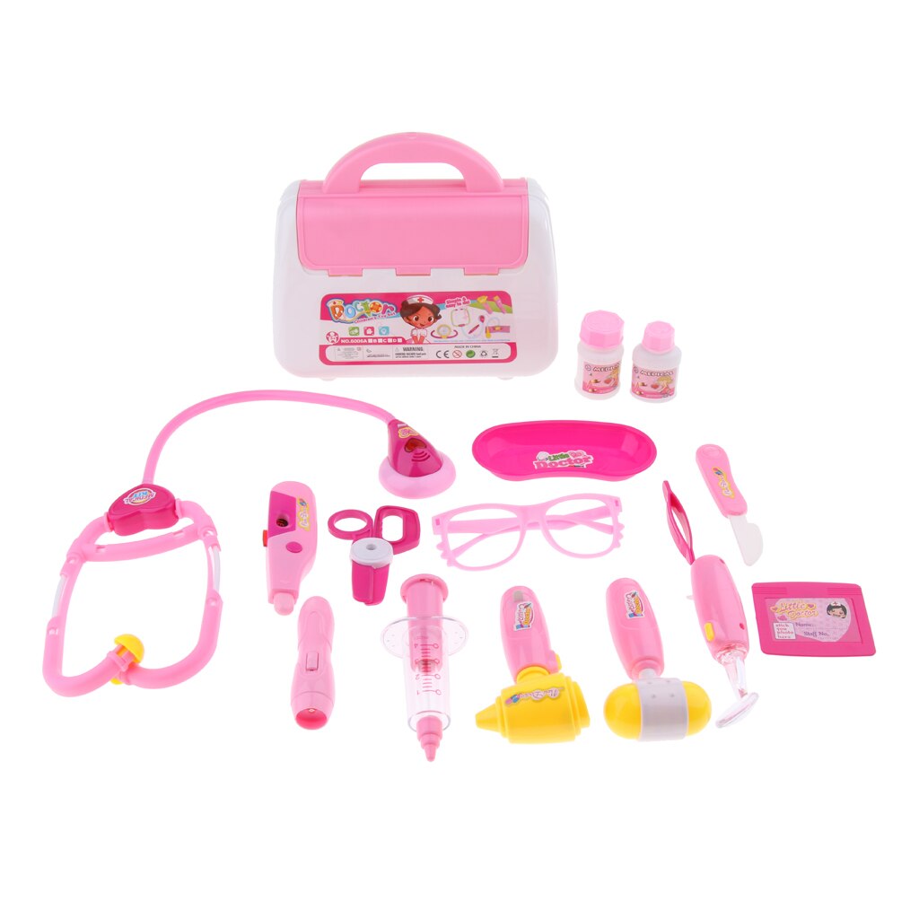 Simulazione Medico e Infermiere Kit per I Bambini Del Bambino Pretend Medico Giochi di ruolo Giochi Per Bambini Delle Ragazze Dei Ragazzi In Età Prescolare Giocattolo Inerente Allo Sviluppo di 15pcs rosa