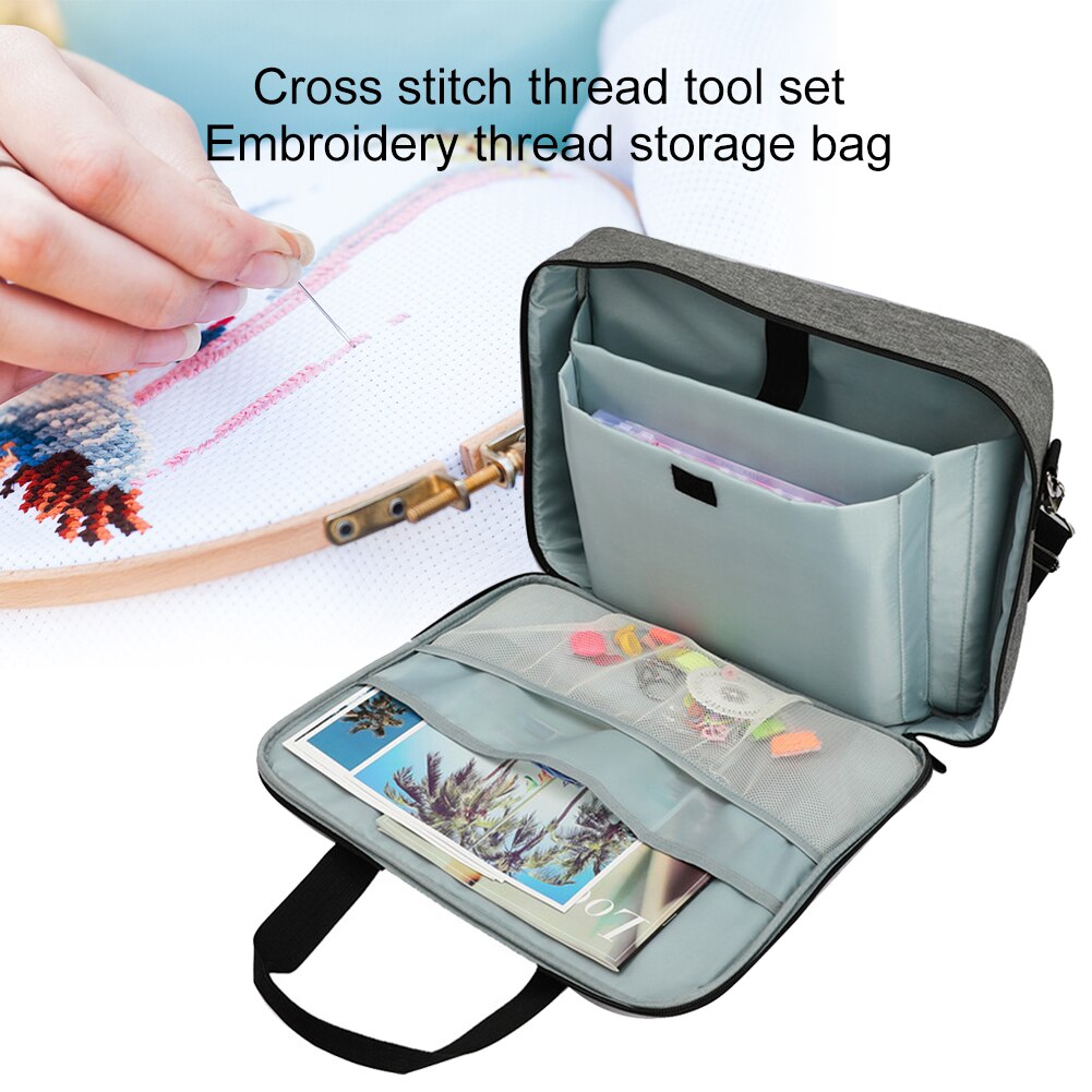Embroidery Kits Storage Bag Sewing Sewing Accessories Organizer for Embroidery Floss Storage Box, Needles, Thread, Yarn Balls