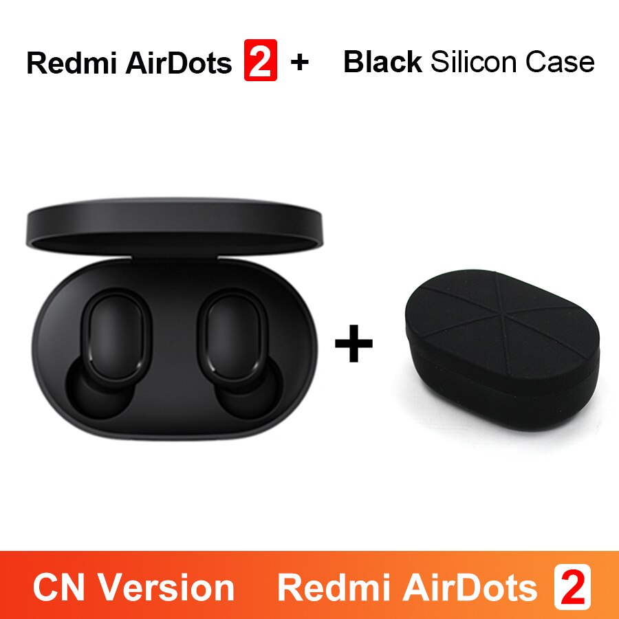 Original Xiaomi Redmi Airdots 2 TWS Bluetooth Earphone Stereo bass BT 5.0 Eeadphones AI Control With Mic Handsfree Earbuds: CN N Black Case