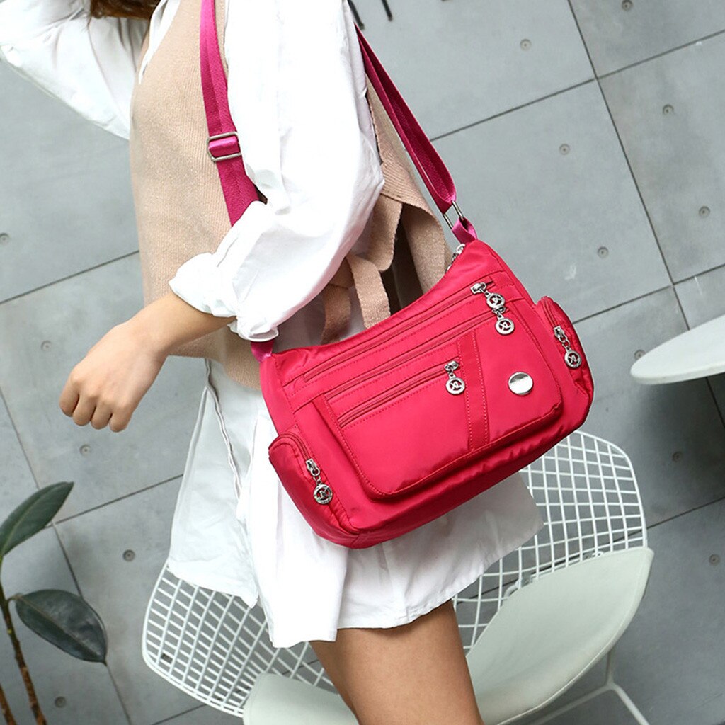 Women Nylon Messenger bag square bag solid outdoor simple Single Shoulder Crossbody Bag Waterproof Bags sac main femme pochette