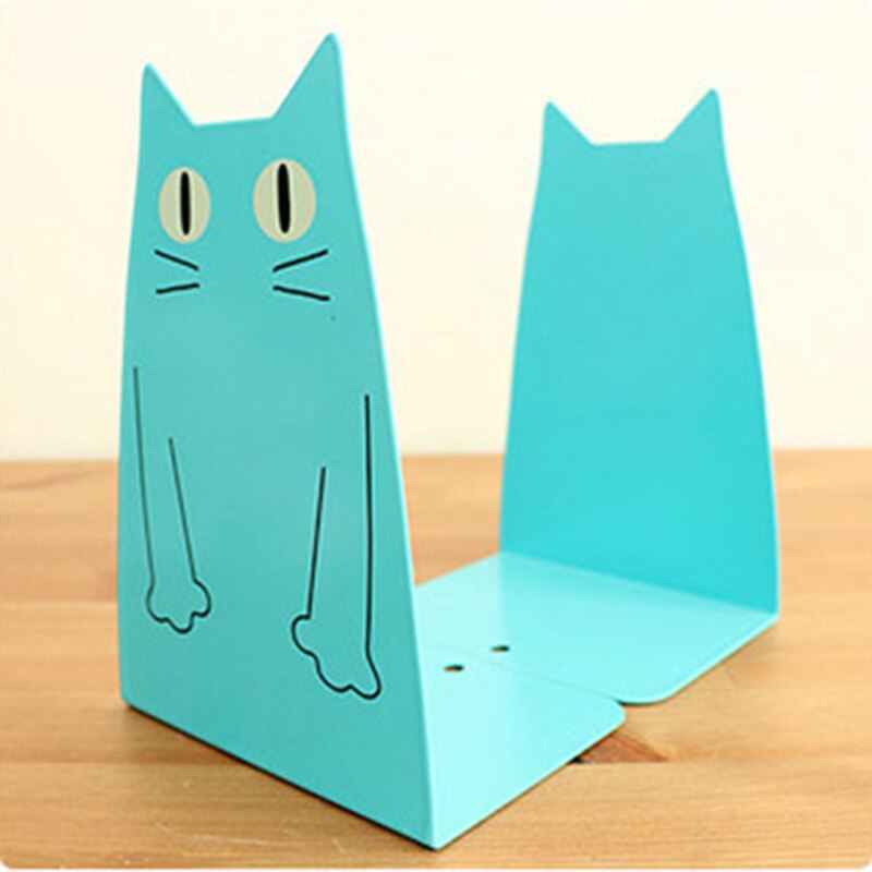 Ett par jättestora dörrpapper joy-rolling järn bokställ tecknad katt kanin bok block bokhylla