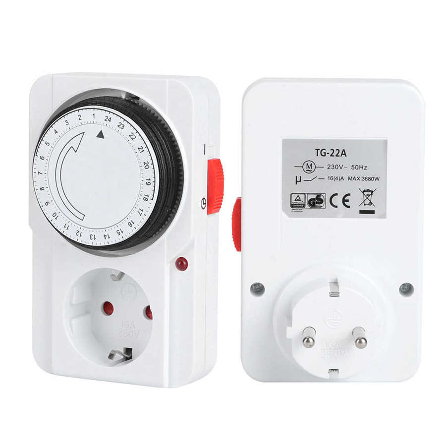 Programmable Timer Socket Weekly Programmable Indoor Mechanical 24 Hour Plug-In Outlet Timer EU/US/UK Plug