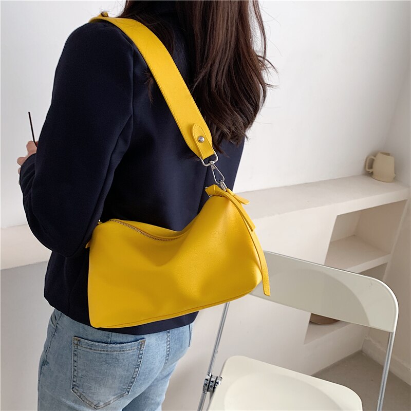 Top Handle Bags Ladies Shoulder Bag Wild Messenger Bag Female Trend Simple Style Bolsos De Mujer: Yellow
