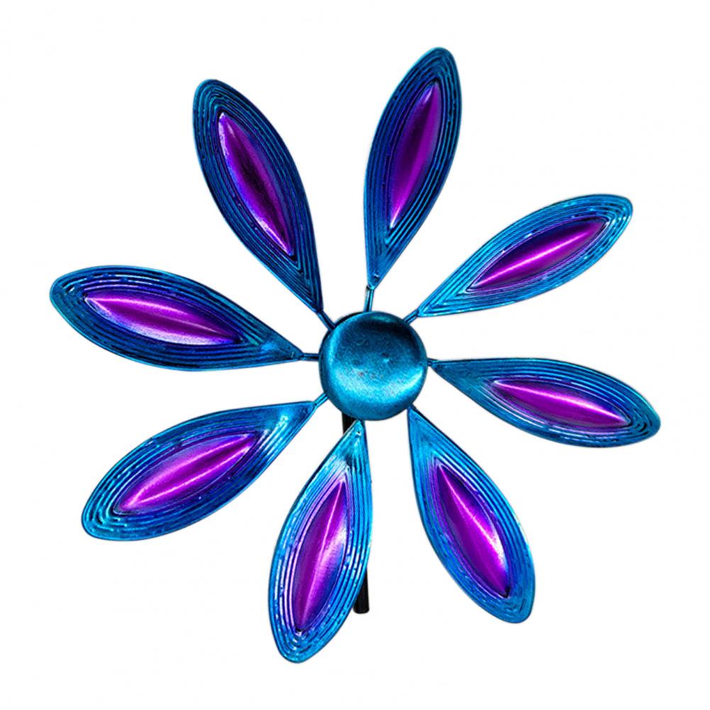Ijzer Windmolen Pinwheel Stake Decoratieve Stabiele Mooi Uitziende Ijzer Tuin Windmolen Stake Artisitic Ornament Voor Thuis: Royal Blue