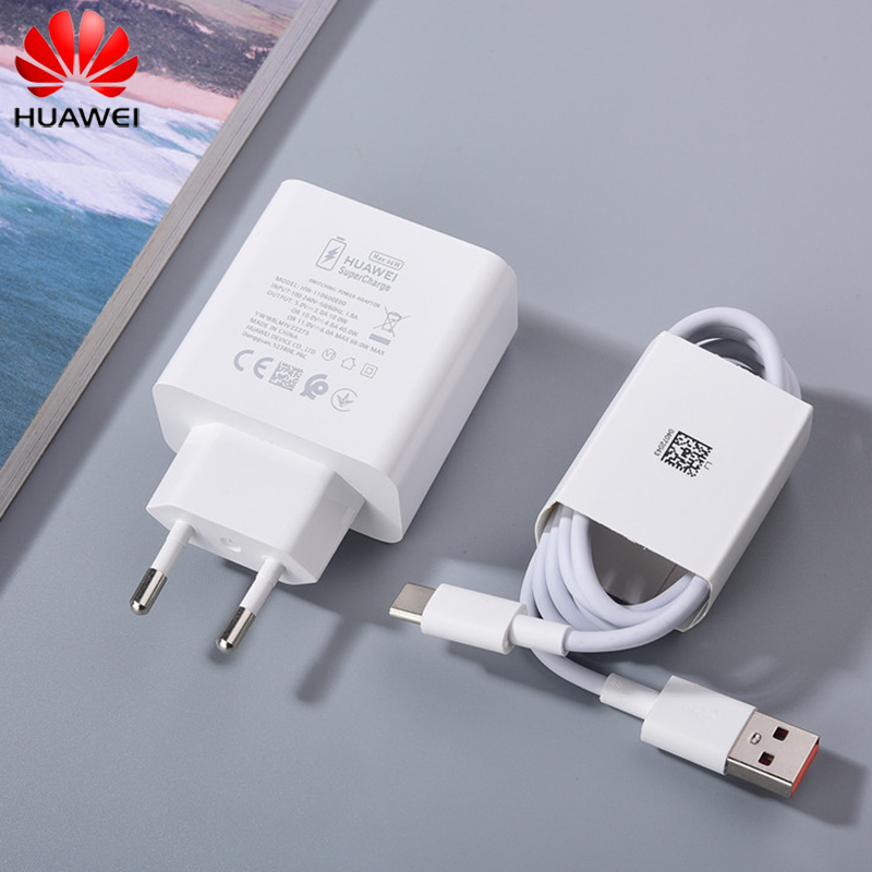 Original Huawei 66W EU Supercharger P50 Mate 40 30 Pro Fast Wall Charger Adapter 100CM 6A Quick Charging Adapter For P40 Nova 8