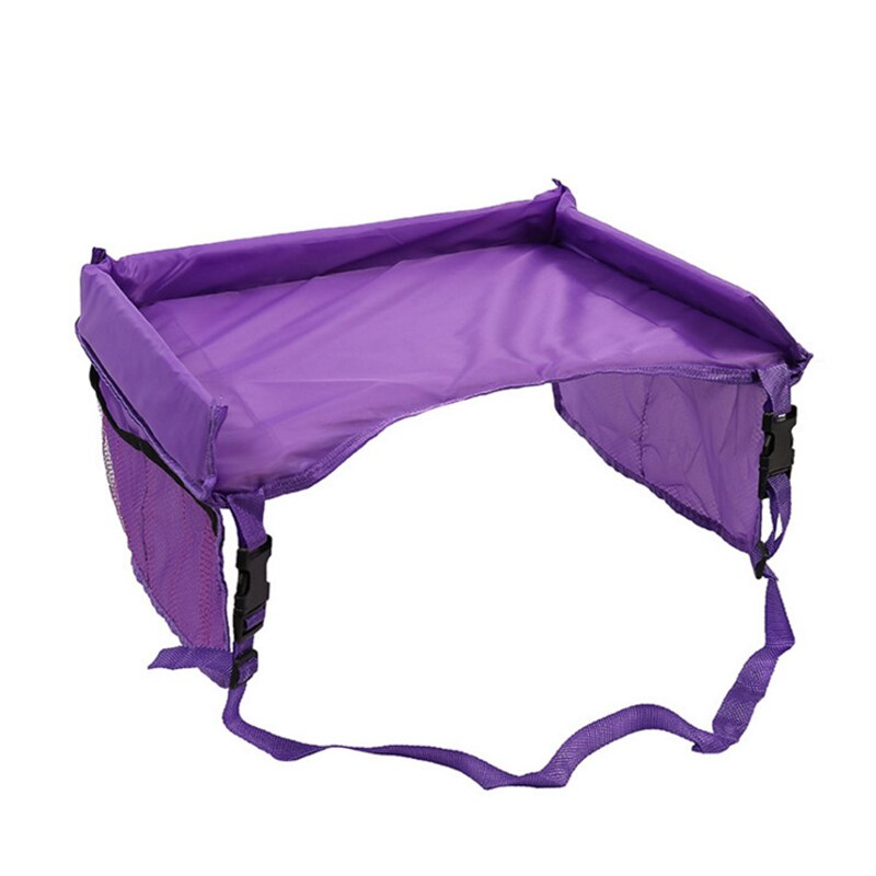 Baby autostol bakke klapvogn børn legetøj mad vand holder skrivebord børn bærbart bord til bil børn lege bord opbevaring 40*33cm: Lilla bord
