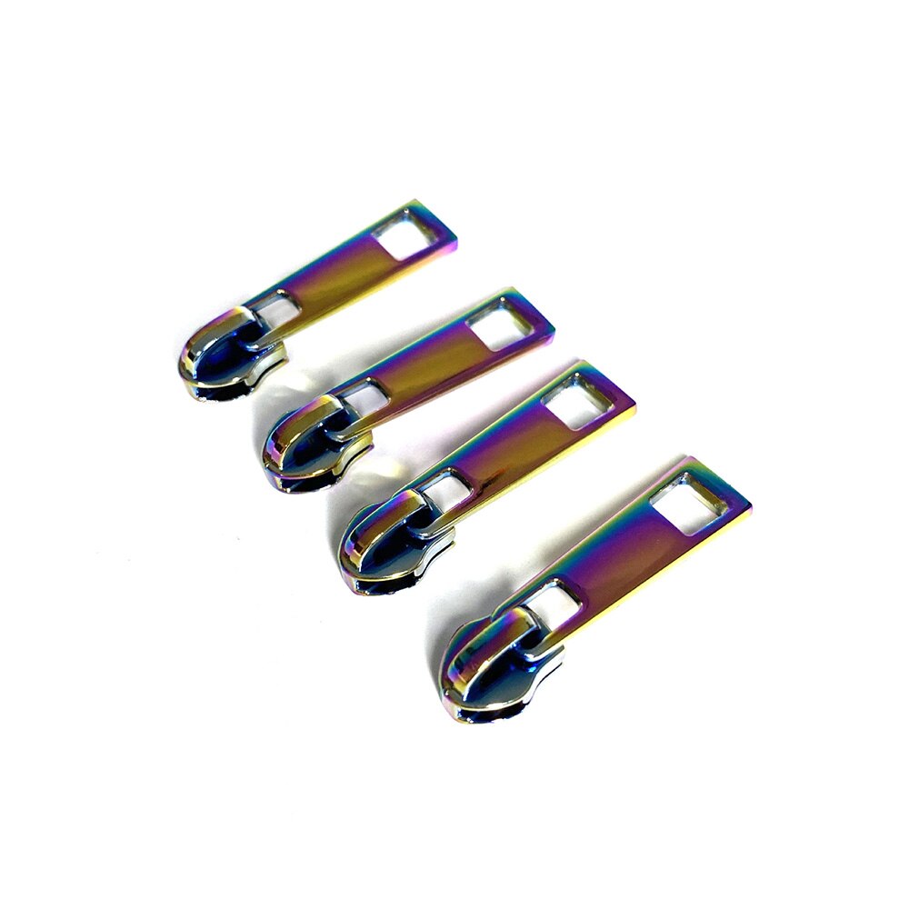 4 Pc Zipper Pull Pulls Slider Replacement Open End Stone Zippers Head Dazzling Multi-color Iridescent Purple