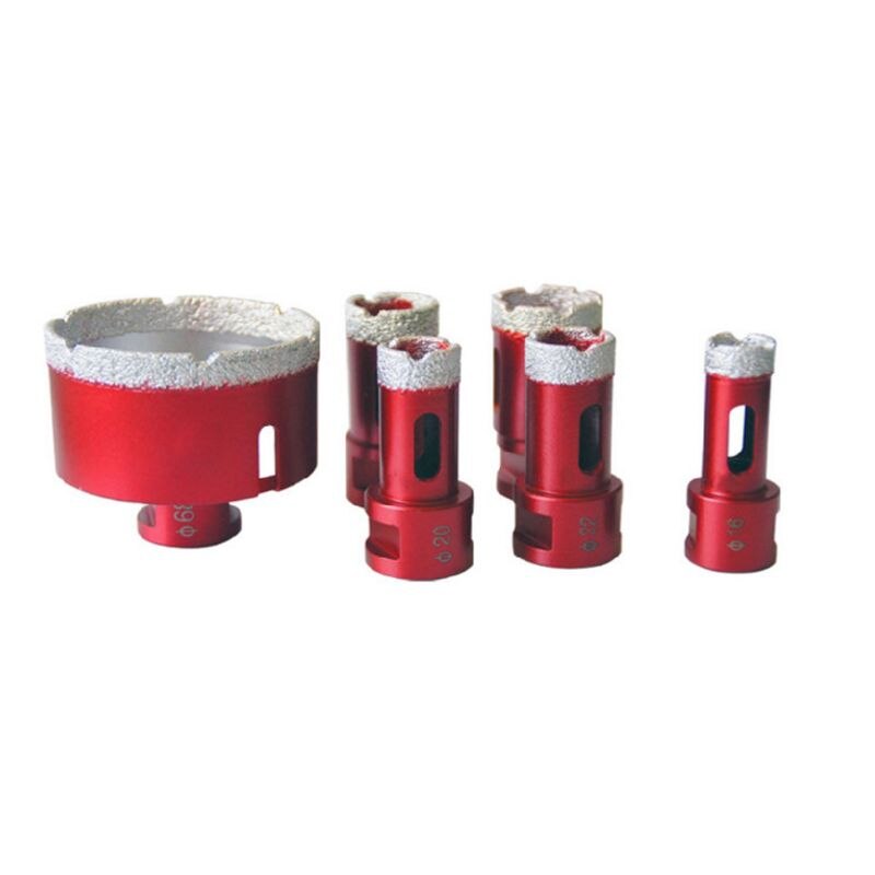 6-75mm M14 Vacuum Brazed Drill Bit High Hardness Hole Saw Cutter for Marble Tile Red