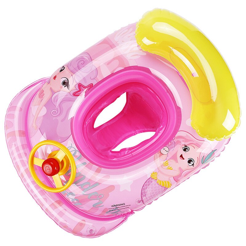 Summer Baby Swimming Ring Cartoon Cute with Steering Wheel Thick Cute Round Shape Watering Float Seat Ring: F