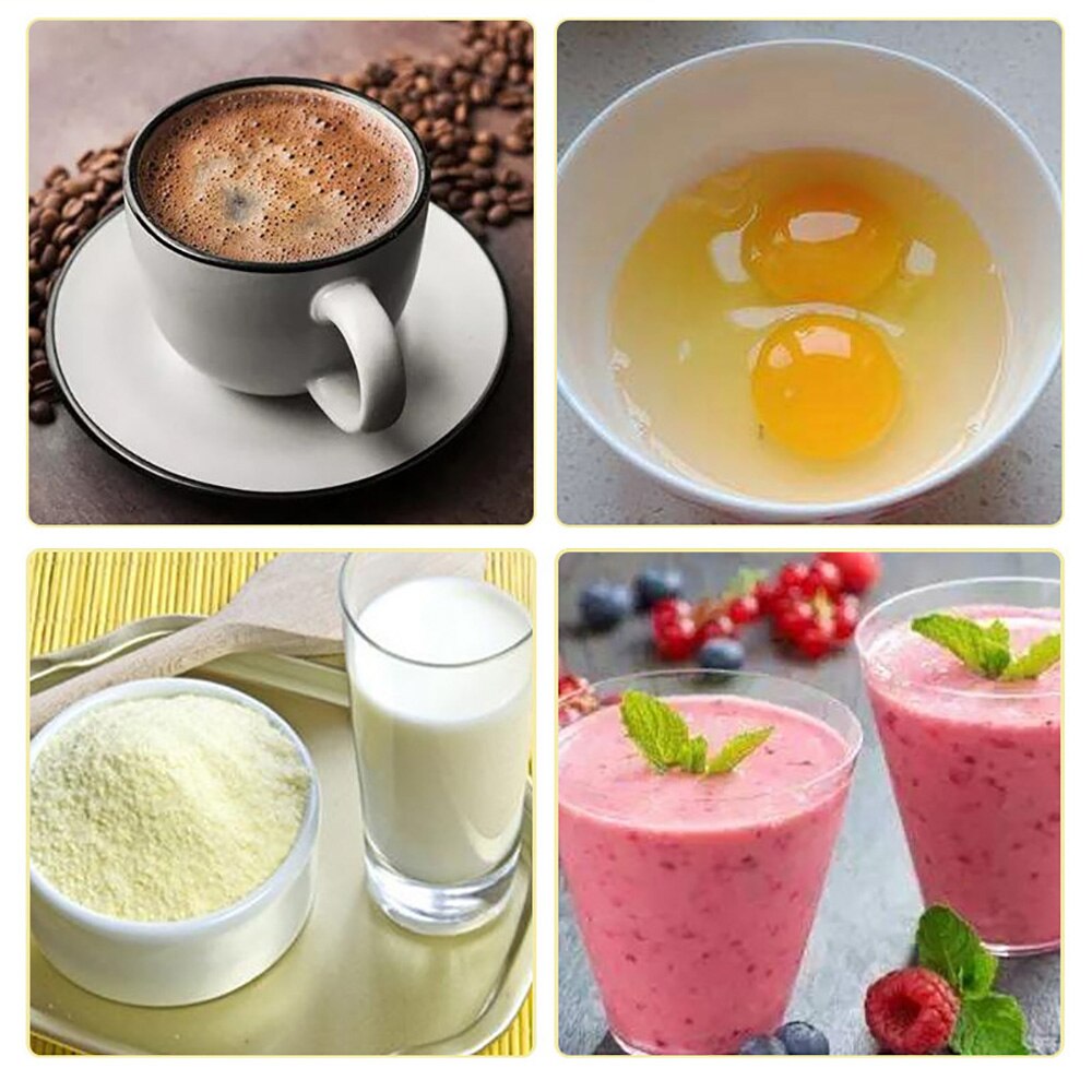 Mjölkskummare mixer 2 visp handhållen 3- hastighet mjölkskummare för cappuccino, äggvisp mini mixer latte cappuccino choklad