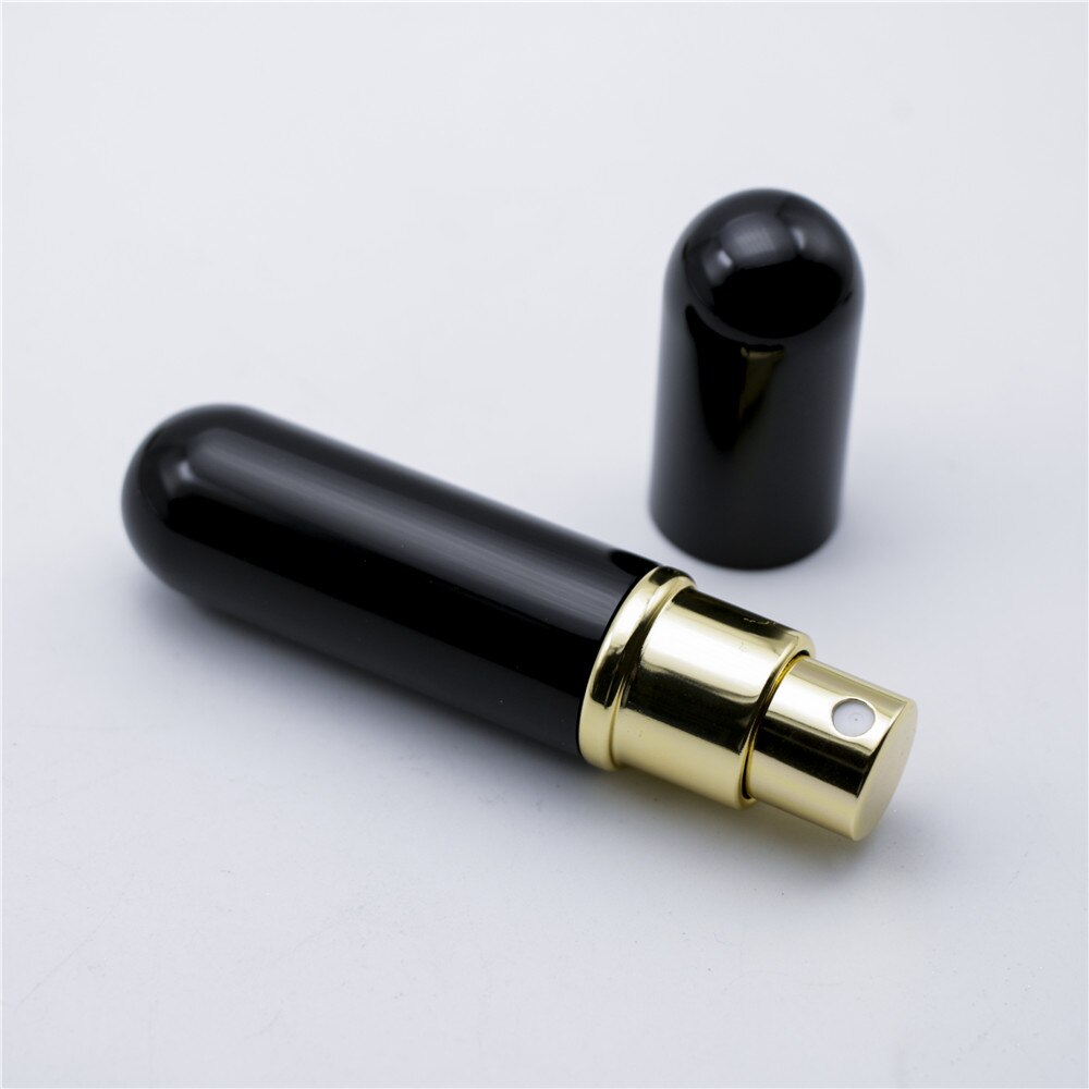 5ml Refillable Portable Traveler Aluminum Spray Atomizer Empty Perfume Bottle for Travel: Black