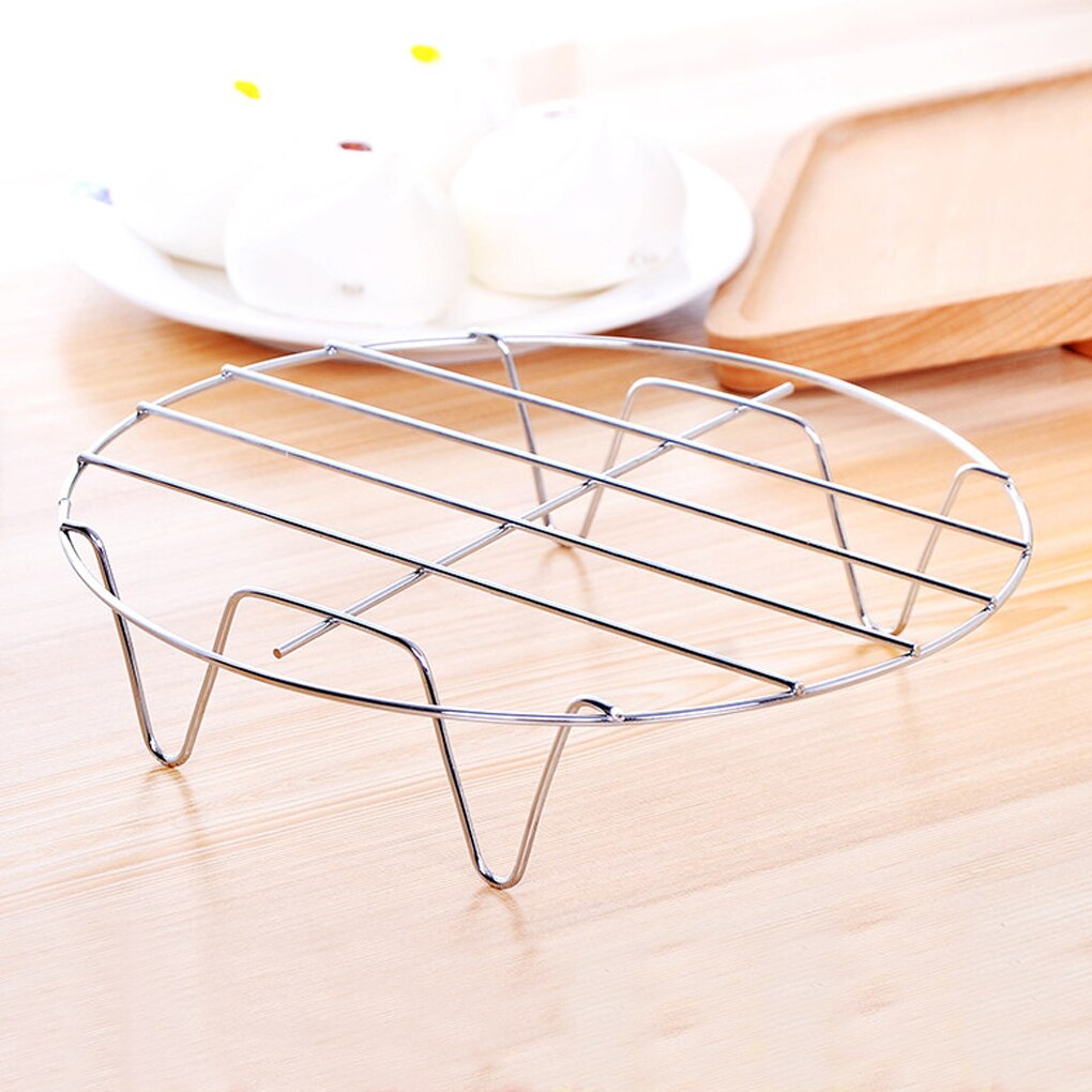 Stainless Steel Steaming Rack Pot Pan Cooling Stand Kitchen High Leg Anti Scalding Food Vegetable Steam Shelf