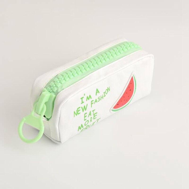 Grote Rits Etui School Etui Voor Meisjes Jongens Canvas Fruit Potlood Tas Leuke Pen Box Schoolbenodigdheden Student briefpapier: watermelon