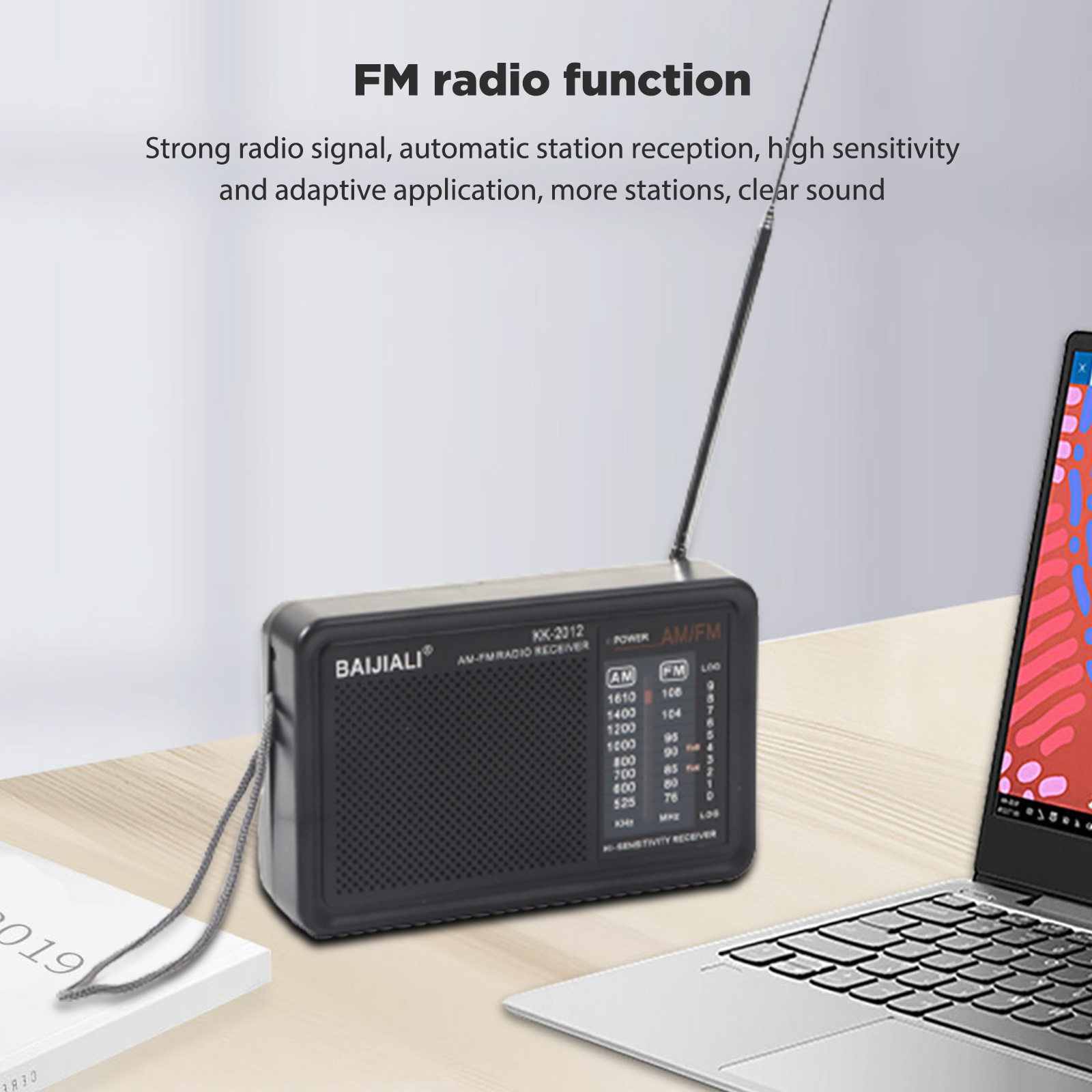 Mini fm-radiovastaanotin ladattava kokoaaltokaistan monitoimiradio teleskooppiantenni sisäänrakennettu kaiutin retkeilyyn