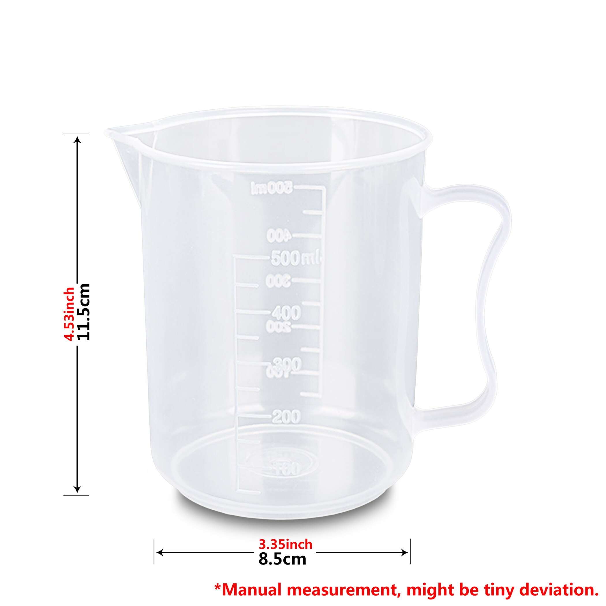 Durable Plastic Clear Liquid Measuring Cup with Scales Kitchen Tool: 500ml / 1PC