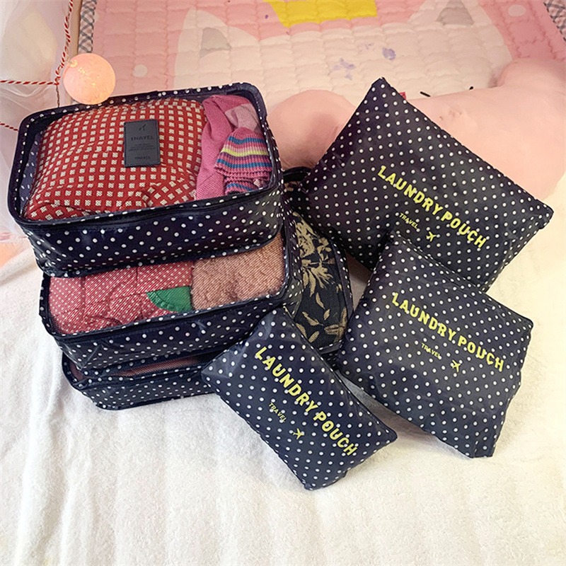 6-teiliges Reise-Organizer-einstellen, Koffer-Aufbewahrungsbeutel, tragbare Kleidung, Unterwäsche, Schuhe, Würfel, Reisen, machen-hoch-Taschen, Gepäck-Organizer