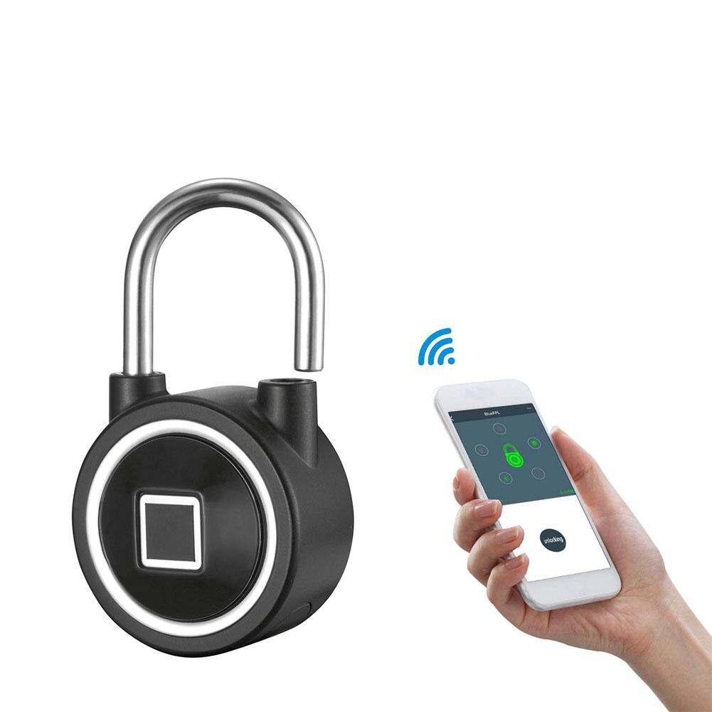 Fingerprint Smart Keyless Lock Waterproof APP Button Password Unlock Anti-Theft Padlock Door Lock for Android iOS