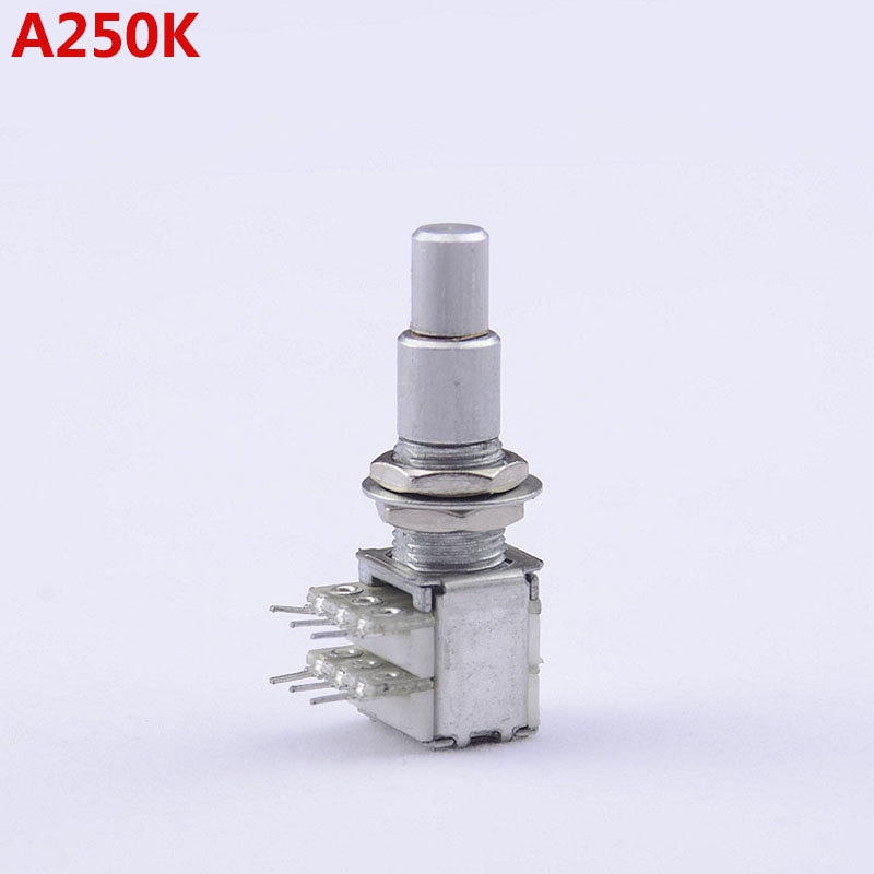 【Made in Korea】1 Piece Alpha Stacked Dual Concentric Potentiometer(POT) No Center Detent ( #1121 ): A250K  1 Piece