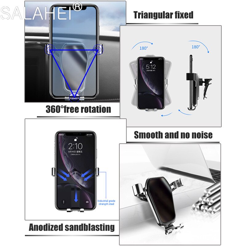 Car Mobile Phone Holder For Volvo S90 V90 Air Vent Mount Bracket GPS Stand 360 Degree Rotation Car Accessory