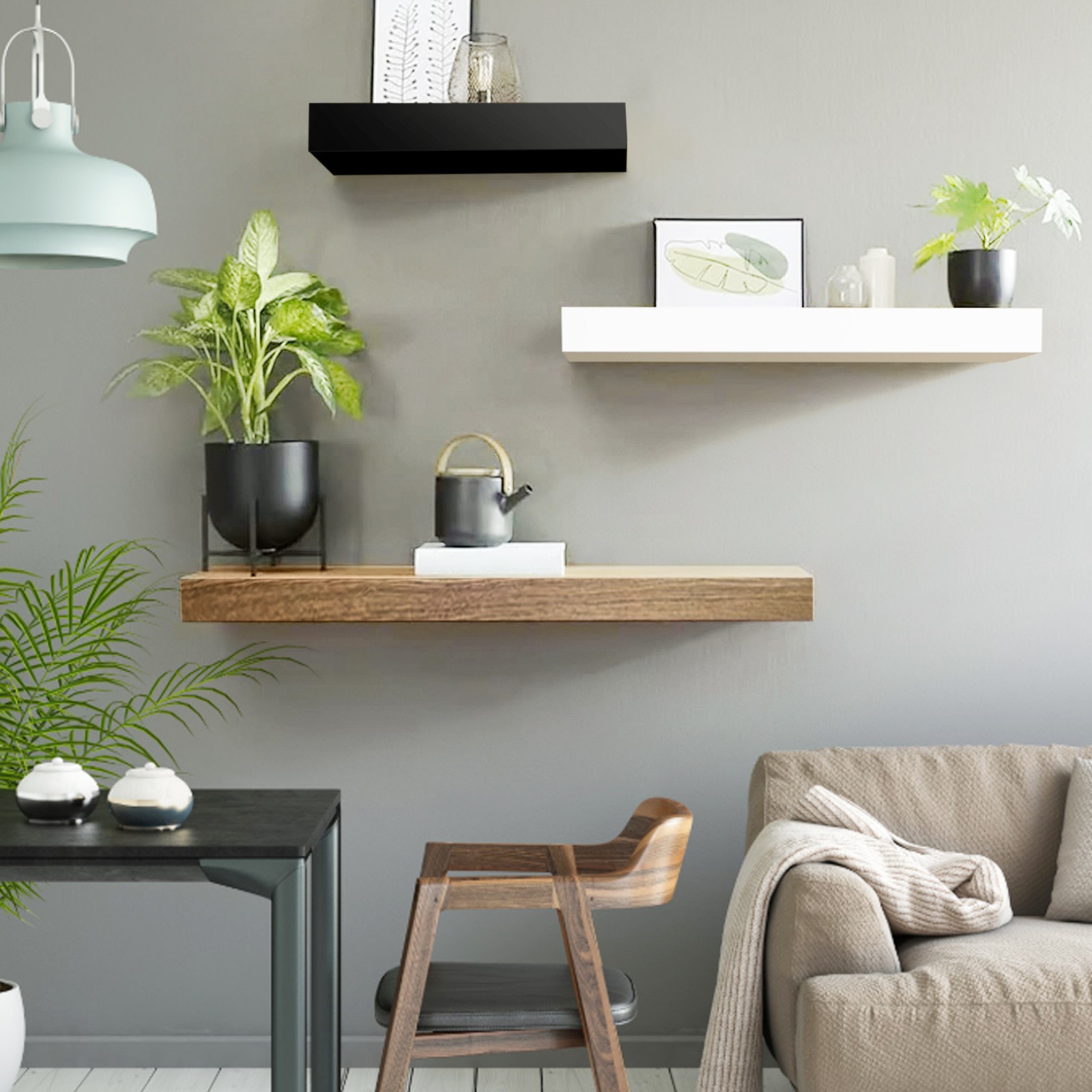 Home Storage Shelf With Compartment,Concealed Floating Shelf, Wall-Mounted Storage Solution, Modern Home Decor, For Living Room