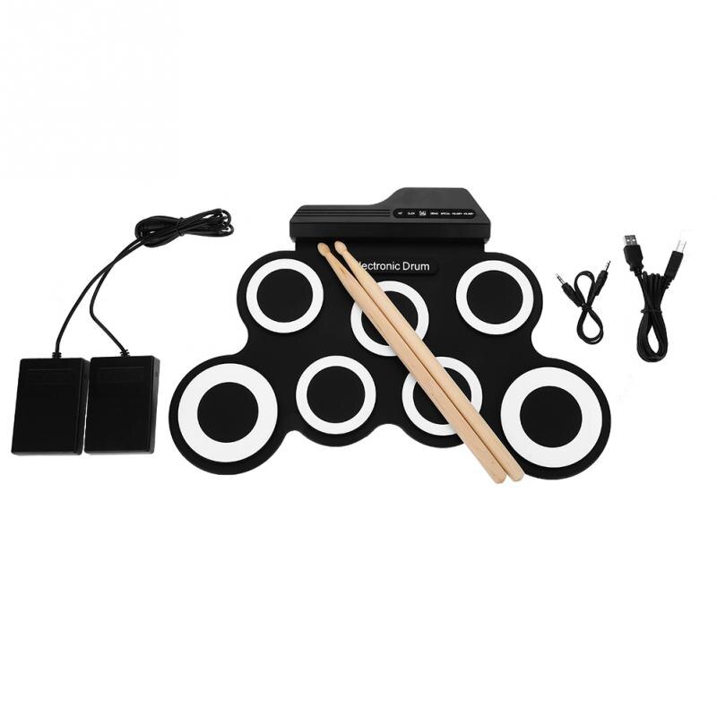 Locisne Opvouwbare Draagbare Elektronische Drumkit Oprolbare Dramkit Met 9 Drumpads 2 Pedalen Kerstcadeau Voor Verjaardag Zonder Luidsprekers 1607414674