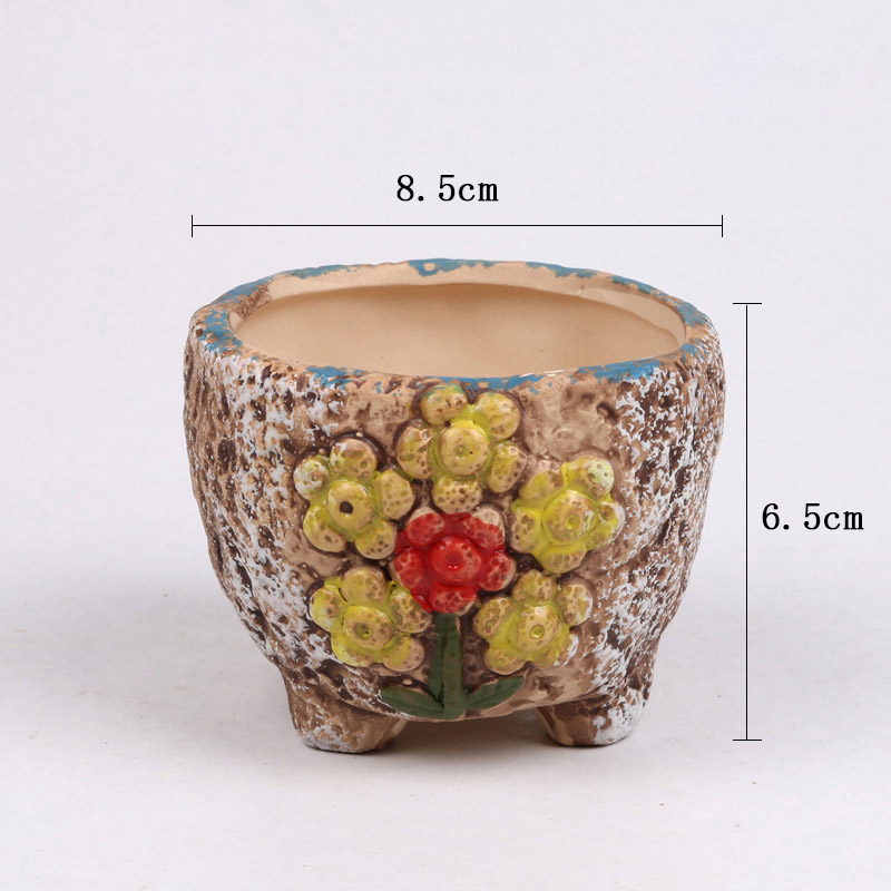 Vaso Da Fiori In Ceramica A Forma Di Bradipo - Porta Piante Grasse, Decorazione Scrivania, Grigio 16x8x9 Cm
