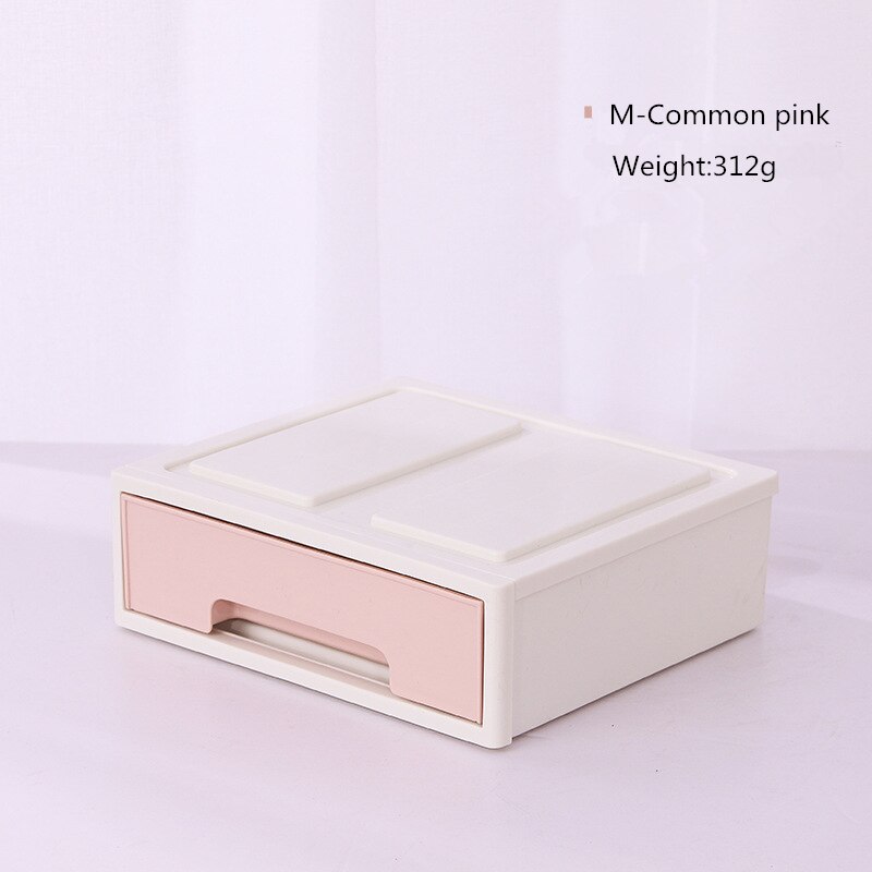 Coloffice japansk stil plastikskuffeskabe skrivebordsaffald opbevaring boks kontor studerende papirvarer papirvarer opbevaringsboks 1pc: M-almindelig pink