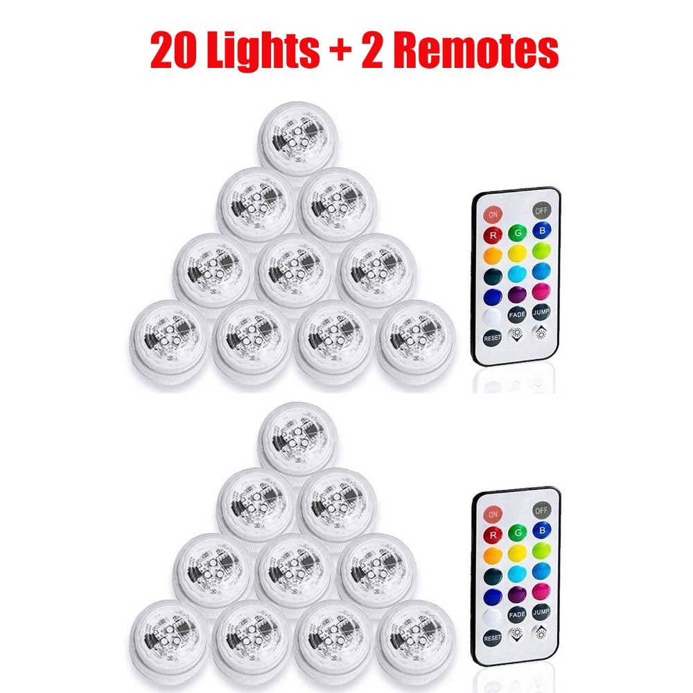 20 stk/parti nedsænket led fyrfadslys mini bordlamper med batteri festartikler julevase papir lanterne dekorationslamper