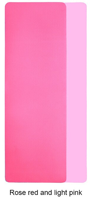 Tpe-yogamatte mit rutschfester oberfläche, positionslinien für fitness, gymnastik und pilates, inklusive yogamattentasche, 2 farben: Rosarot ein helles rosa