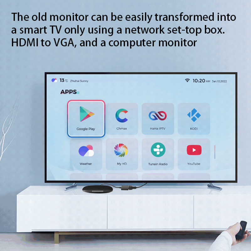 Adaptador HDTV a VGA de alta velocidad, convertidor HDTV A macho a VGA hembra, convertidor de Cable de vídeo escalador HD para PC y portátil