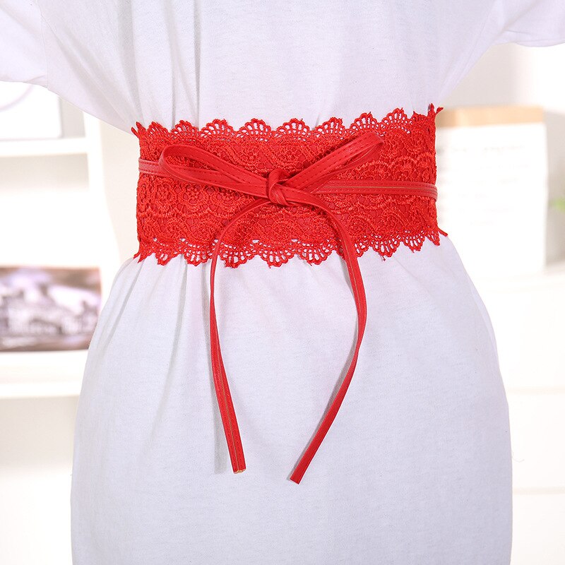 Zwart Wit Brede Corset Lace Riem Vrouwelijke Zelf Tie Tailleband Riemen Voor Vrouwen Trouwjurk Taille Band Accessoires: A