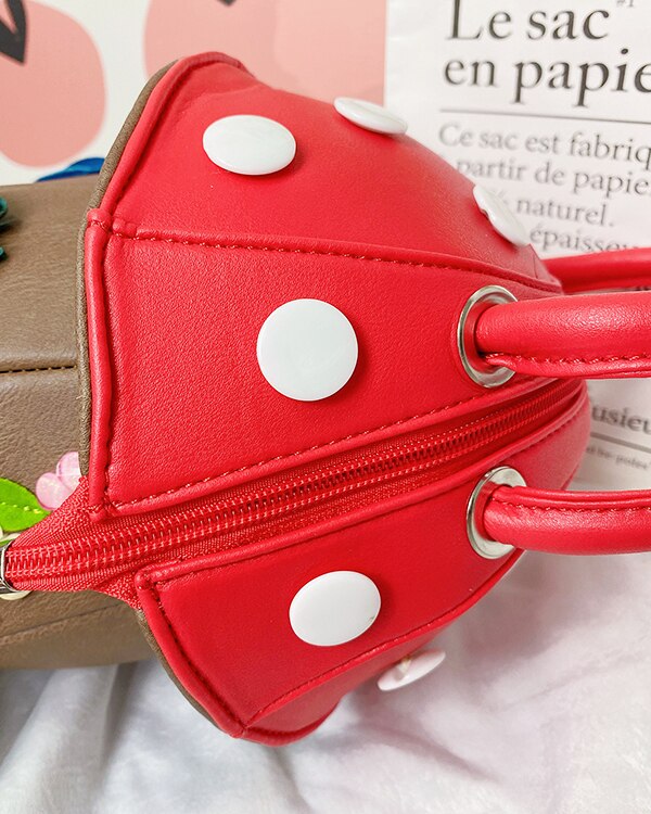 Creatieve Paddestoel Vorm Handtassen Voor Vrouwen Mode Portemonnees Cartoon Schoudertas Vrouwelijke Crossbody Tassen Emmer Zak