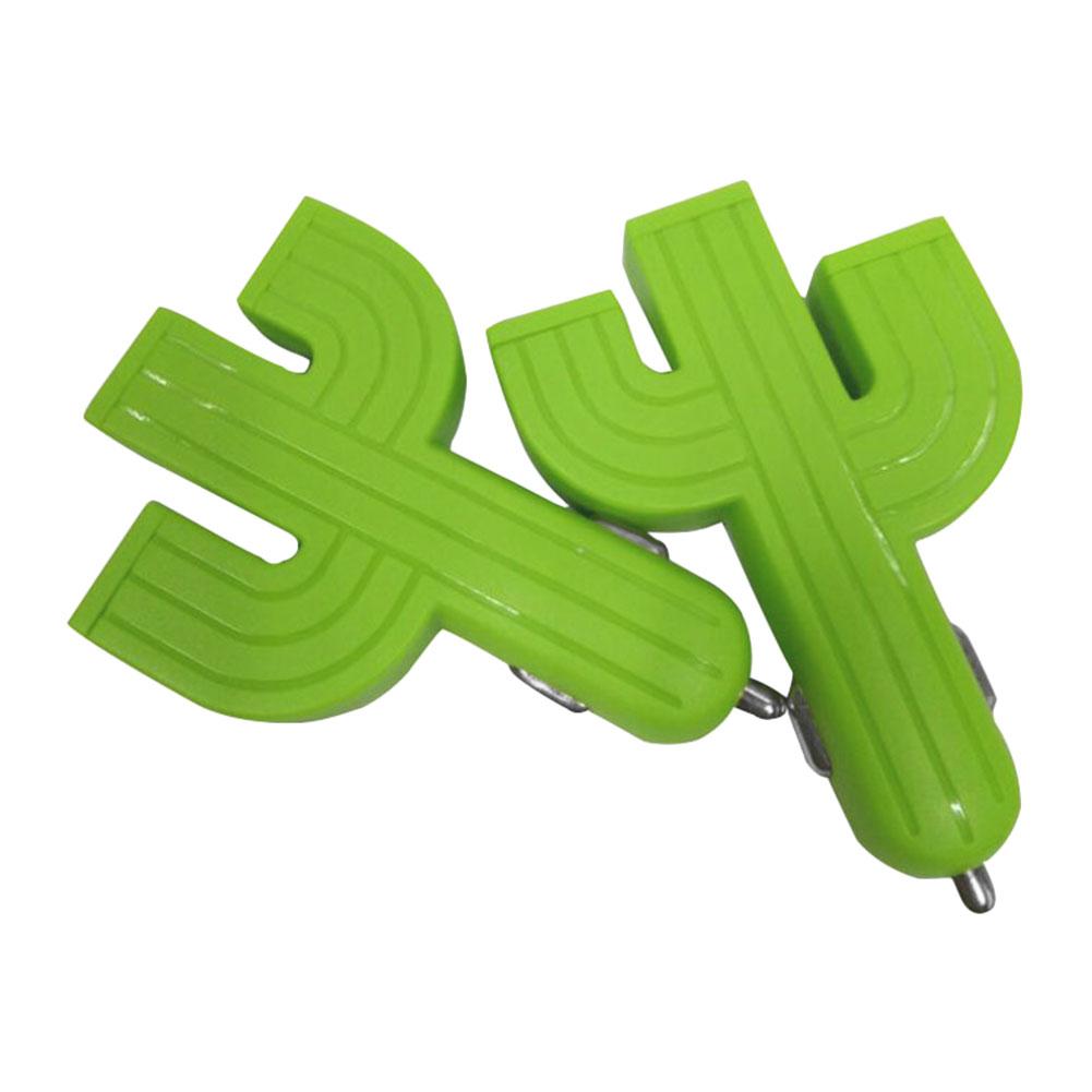 3 en 1 cargador de coche Cactus 3 puerto USB de plástico Cactus multifunción Mini cargador de coche para iPhone