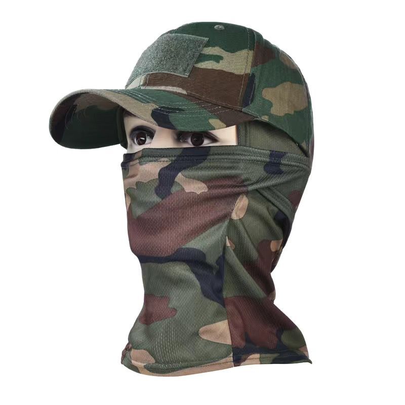 Gorras de béisbol tácticas para exteriores para hombres y mujeres, sombreros de sol Snapback a prueba de sol, pasamontañas de camuflaje informal, media máscara de esquí, 2024: Blanco