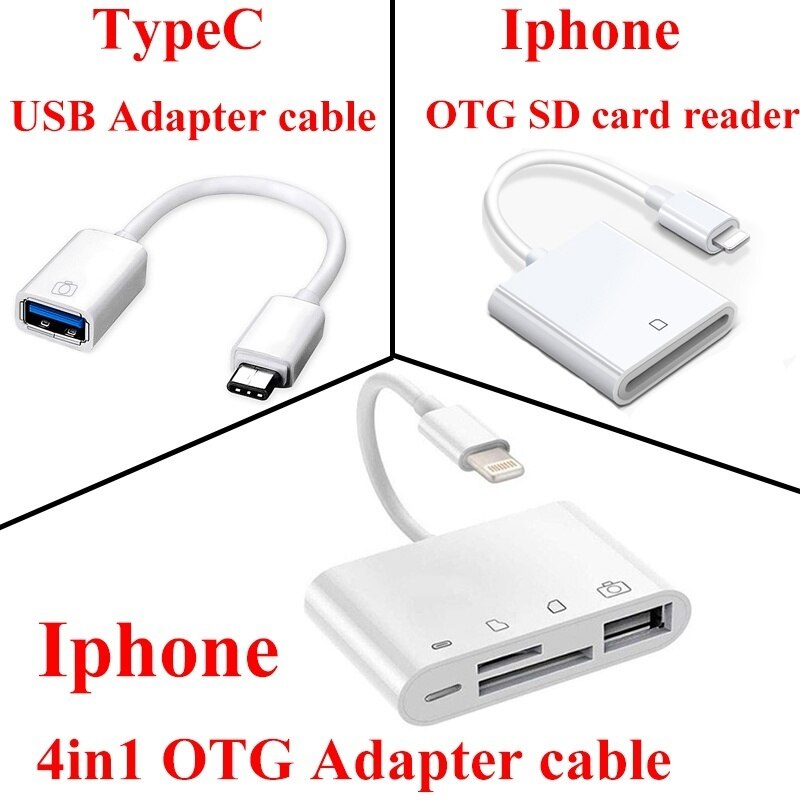 USB OTG Converter SD/TF Card Reader Adapter Lighting Plug Camera Card And Play Ata Converter For IPhone12/11Pro/XsMax/XR IPad