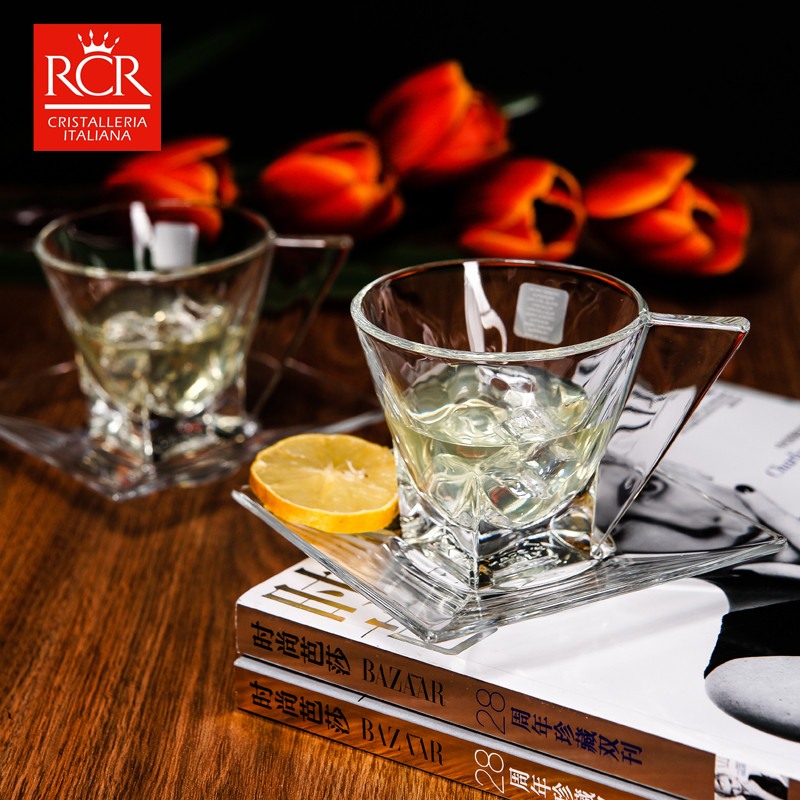 Handmade Single Tea Cup Set Heat Resistant Tea Set British Coffee Cup Saucer Set Travel Transparent Xicaras Vintage EE50BD