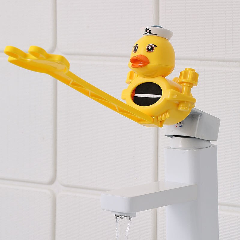 Animal Cute Duck Elephant Faucet Extender Water Children Saving Cartoon Tool Help Baby Washing Hands Bathroom Bath Toy Kids: yellow Lengthen