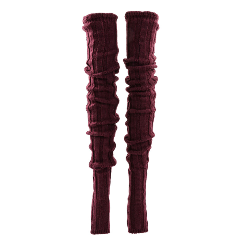 Chaussettes tricotées pour femmes, bas Tube sans bout de couleur unie pour adultes pour printemps automne hiver: 4