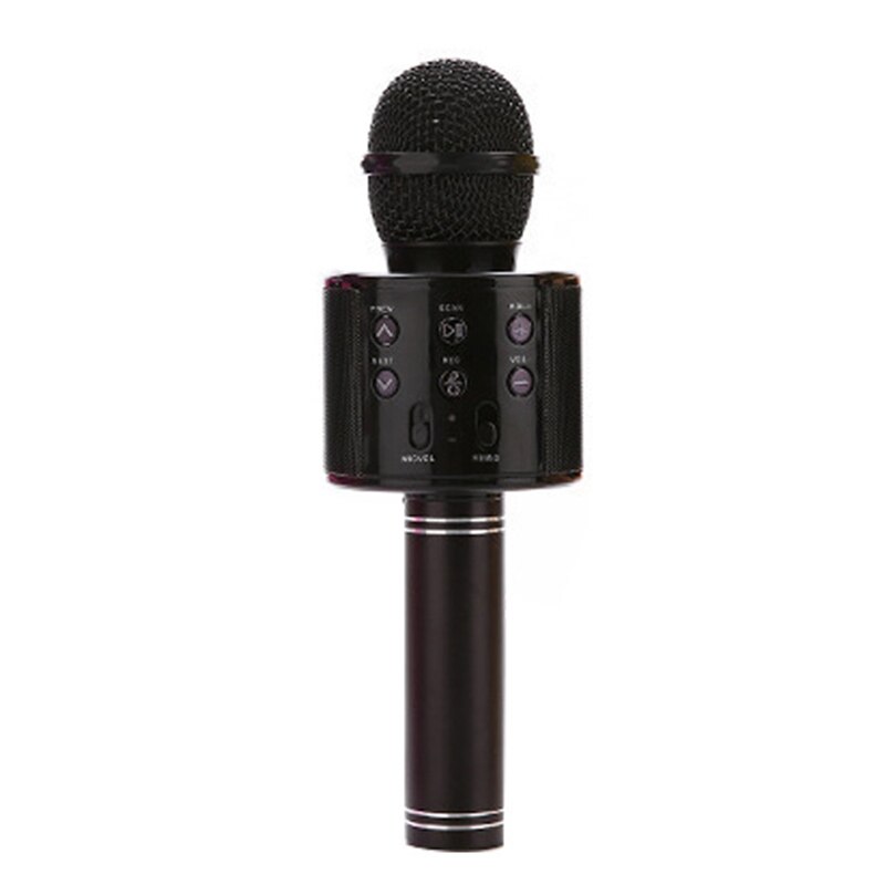 Wireless Microphone for Kids Mobile Phone Karaoke Microphone Portable Vocal Singing Recording Mike 3D stereo Mini Mic: black