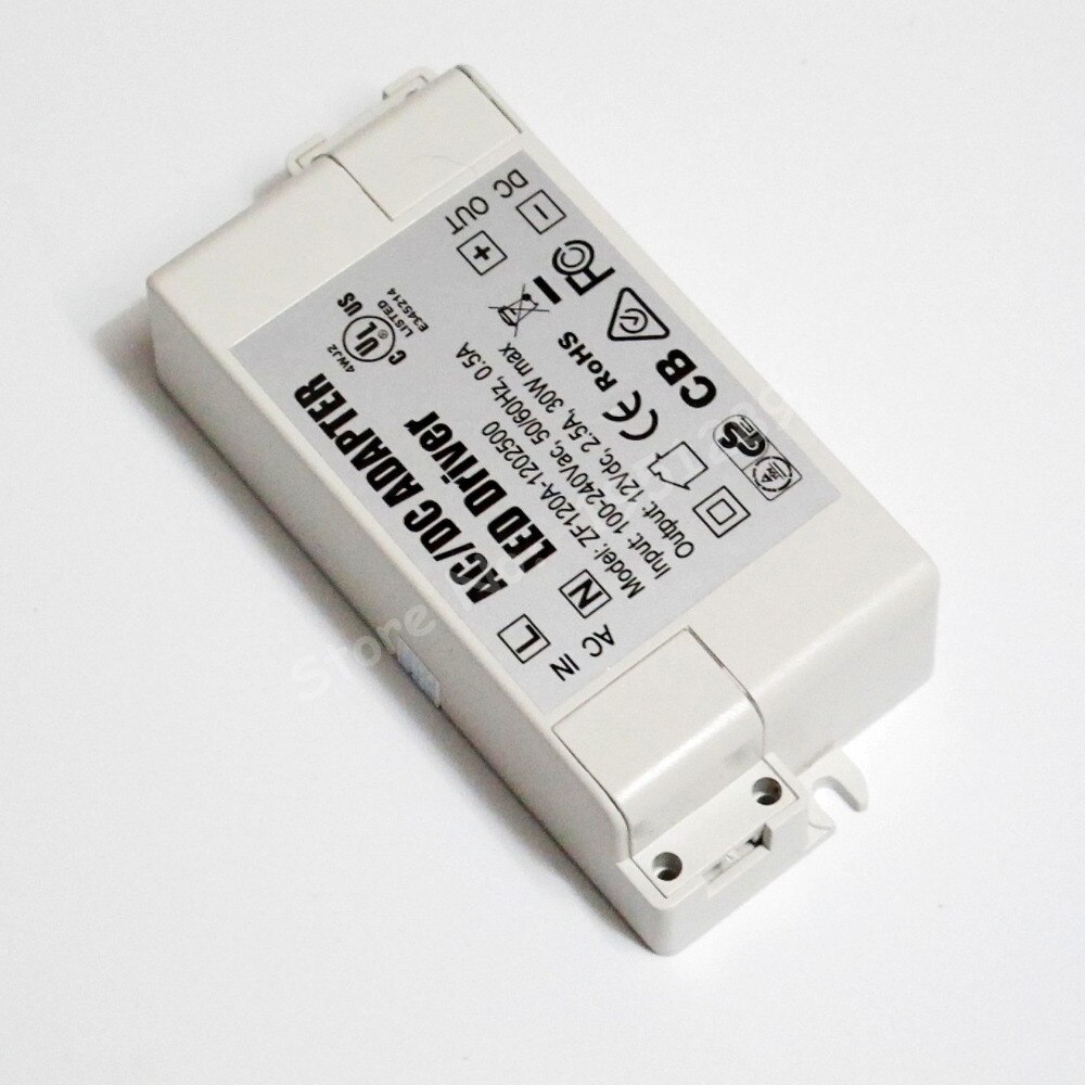 30W 2500mA MR16 MR11 LED Driver AC/DC Adapter Transformer Input AC 100V-240V Output DC 12V For LED spotlight and LED strip