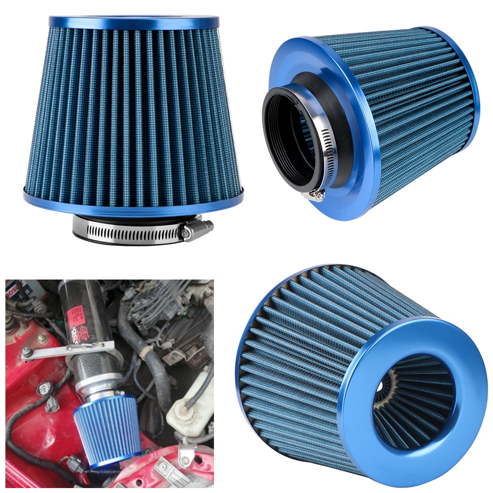 76mm 3 tommer bil luftfilter sport power mesh kegle kold luft induktionssæt højflow indsugningsfilter indsugningsfilter universal bildele