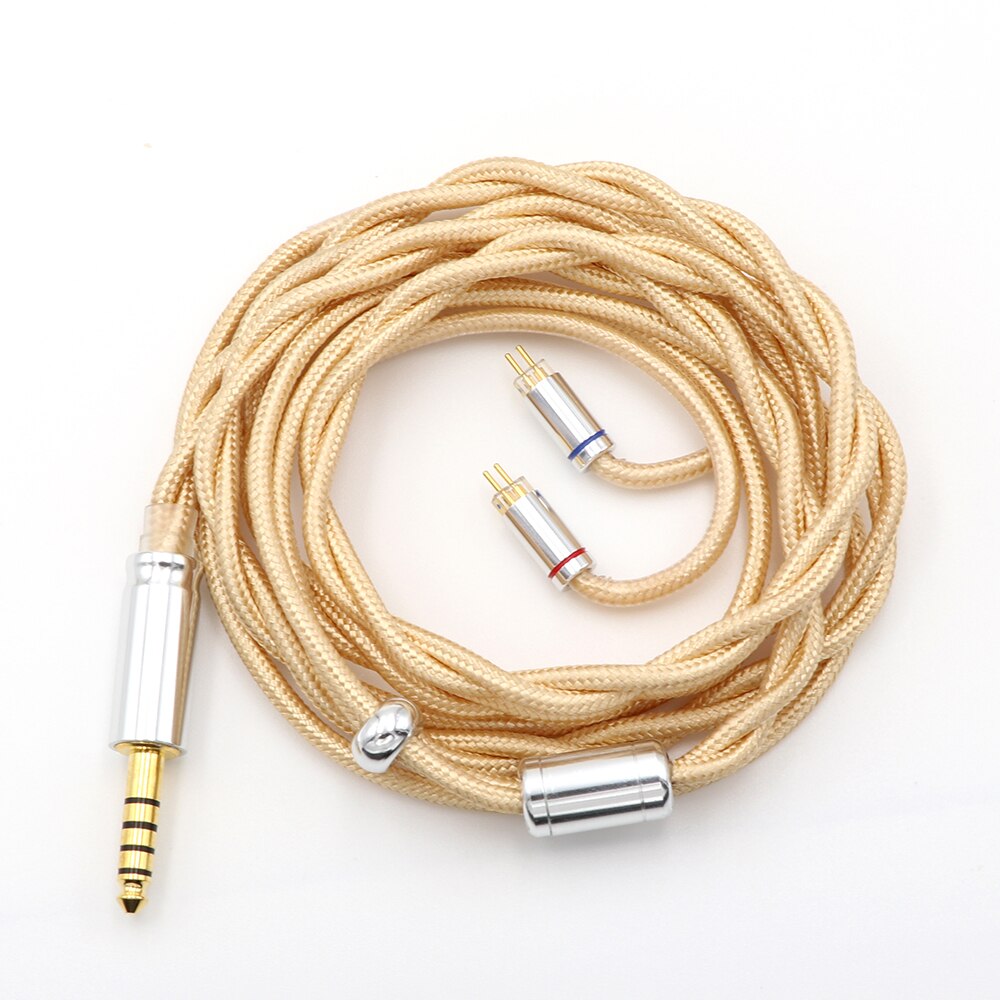 Linsoul LSC08 6N OCC Single Crystal Copper HiFi Earphone Cable 2pin MMCX: Gold 4.4mm 2PIN
