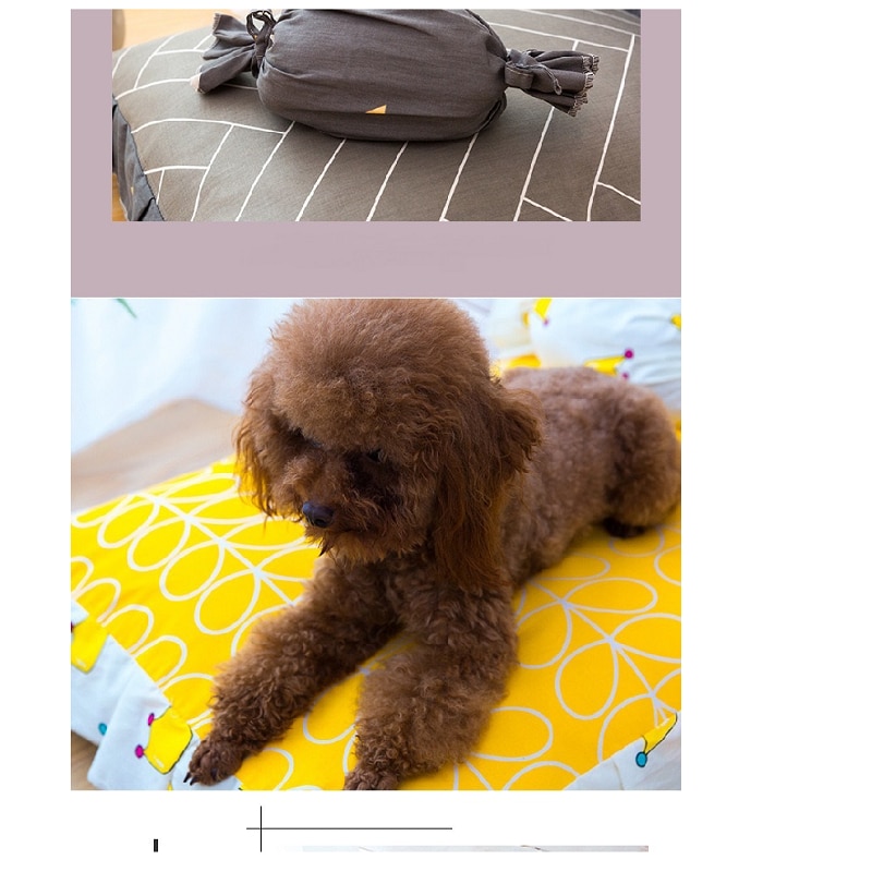 Mini hundsäng dubbel användning varm lyxlig liggunderlag för husdjur halkfri andningsbar tvättbar mattfilt