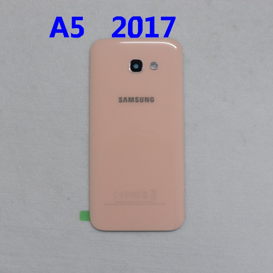 Back Glass For SAMSUNG Galaxy A3/A5/A7 A320 A520 A720 A320F A520F Back Battery Cover Rear Door Housing Case Replacement: A5 2017   pink