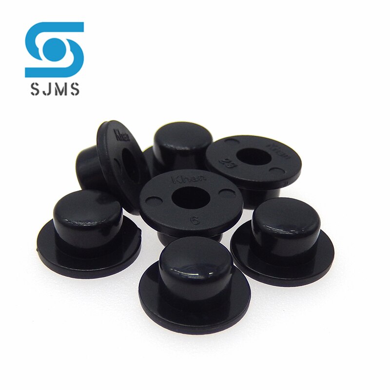 20 Stuks Silver Plating Tactile Drukknop Cap GJW101 Switch Knop Hoed 9.1*4.6Mm Binnenste Gat 3.4Mm voor 6*6 Mm Tact Micro Switch: GJW101 Black