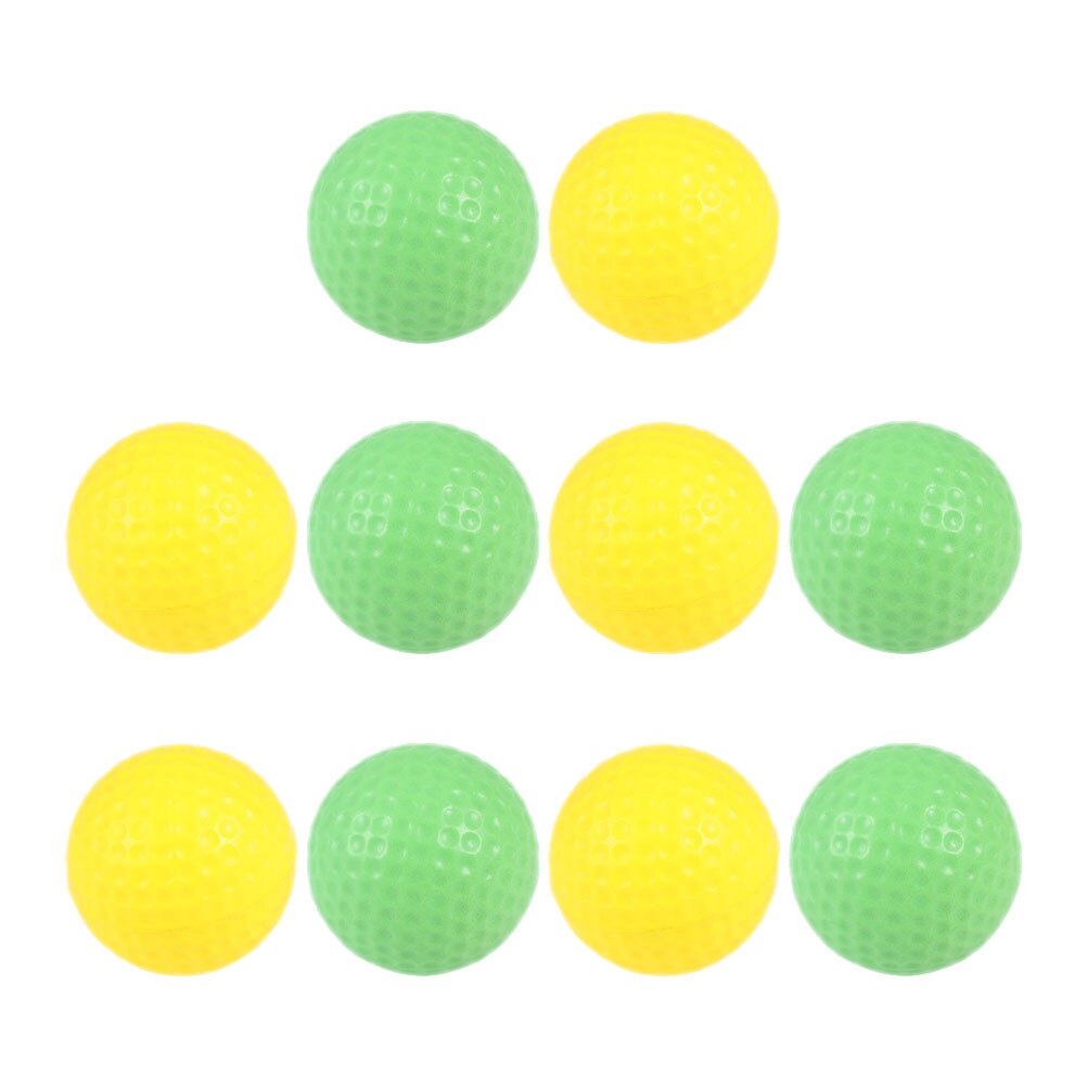 10 st barn golfbollar elastisk pu svamp golfbollar för för lek eller träning: Gulgrön